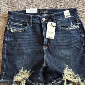 Judy Blue Women's Distressed Denim Shorts - Blue